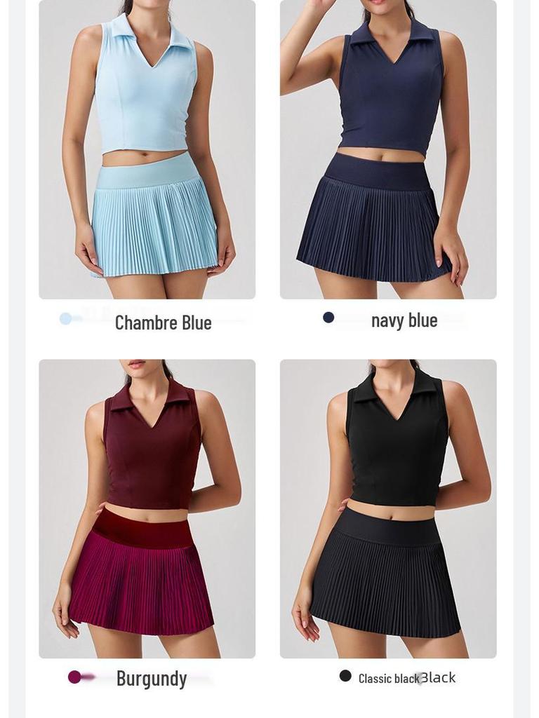 Autumn Antibacterial Women's Yoga & Tennis Skirt Set - High-End Fitness Wear