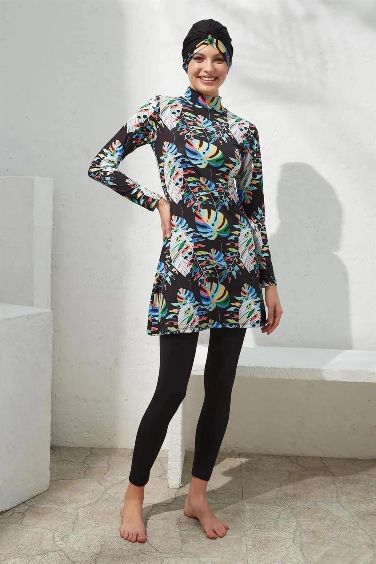 

Womens Muslim Modest Islamic Full Cover Burkini Beach Swimming Costume Swimwear Hijab Beachwear Swimsuit