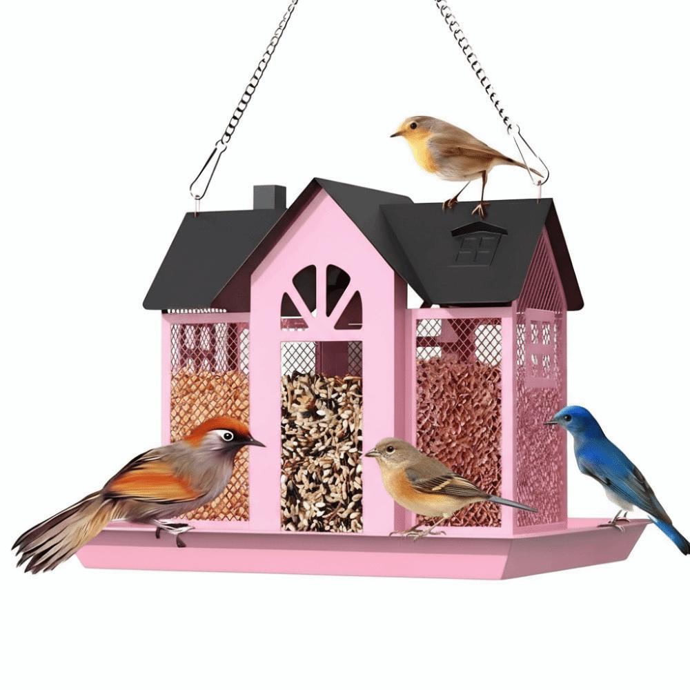 Metal Wild Bird Feeder Large Capacity Bird Feeding Station Hanging Bird Feeder  Outdoor Yard