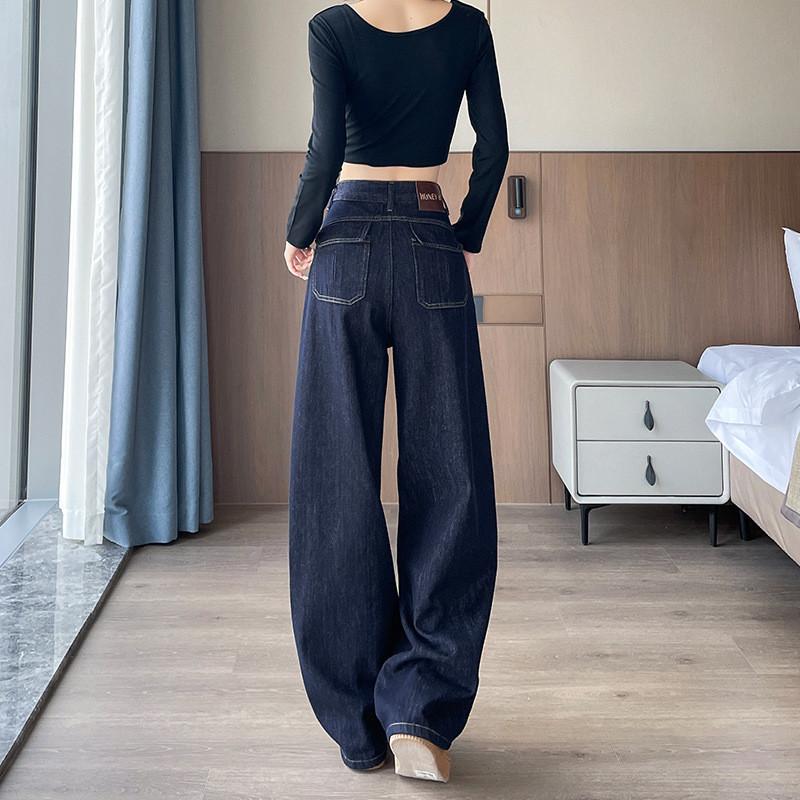 Classic Denim Pants For Women With High Waist And Wide Legs For Casual Autumn Wear