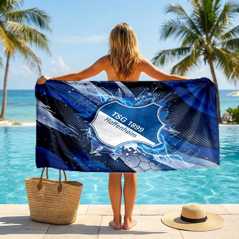 TSG Hoffenheim FC Aufdruck Schnelltrocknendes Strandtuch Mikrofaser Saugfähig Tragbar Reise Schwimmtuch