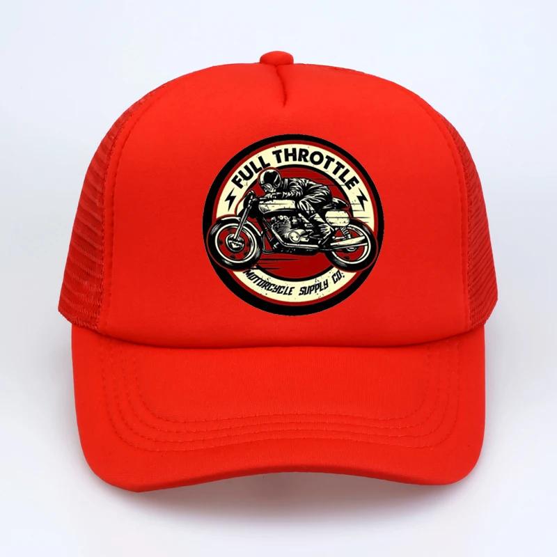 Полный Газ Кафе Рейсер Рокабилли Байкер Бейсболка Унисекс 2020 Лето Хлопок Тракер Кепка Унисекс Сетка Snapback Шляпа кость