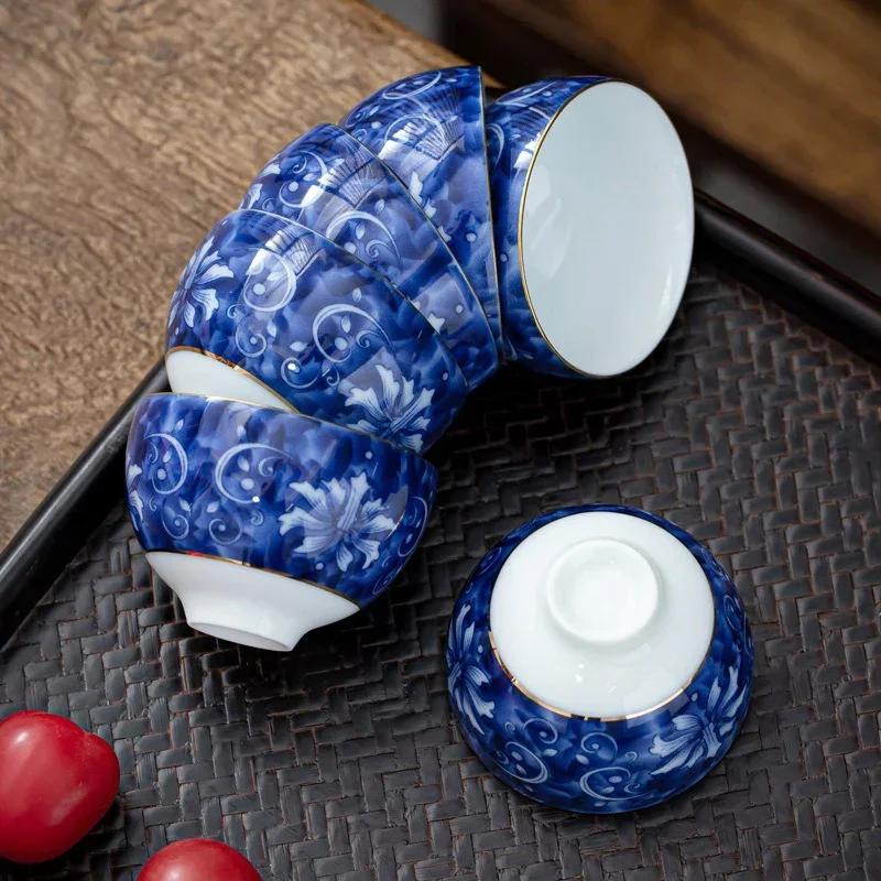 Gift Box,Chinese Style Ceramic Tea Cup,Porcelain Tea Bowl,Espresso Cups,Pottery Coffee Mug,Teacup Mugs,Coffee Cups,1 Set
