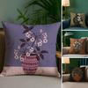 Classic Vintage Vase Pillow Case Plush Fabric Soft Double Sided Print Sofa Cushion Cover Throw Pillow Covers