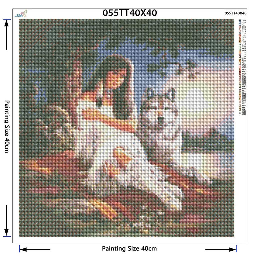 Needlework Diy Beauty  Wolf Full Round Diamond Painting Cross Stitch  Embroidery Home Decor Picture