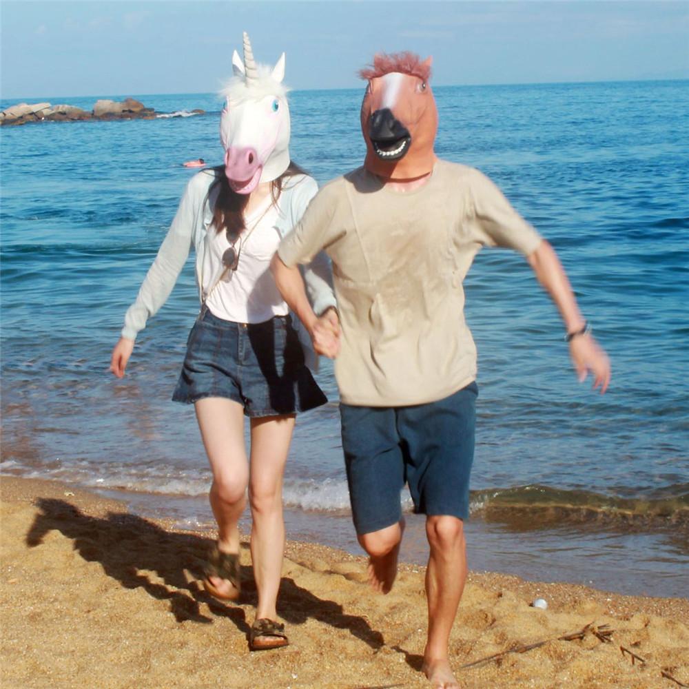 Novelty Unicorn Head Latex Masks Halloween Funny Adult Costume Party Accessories