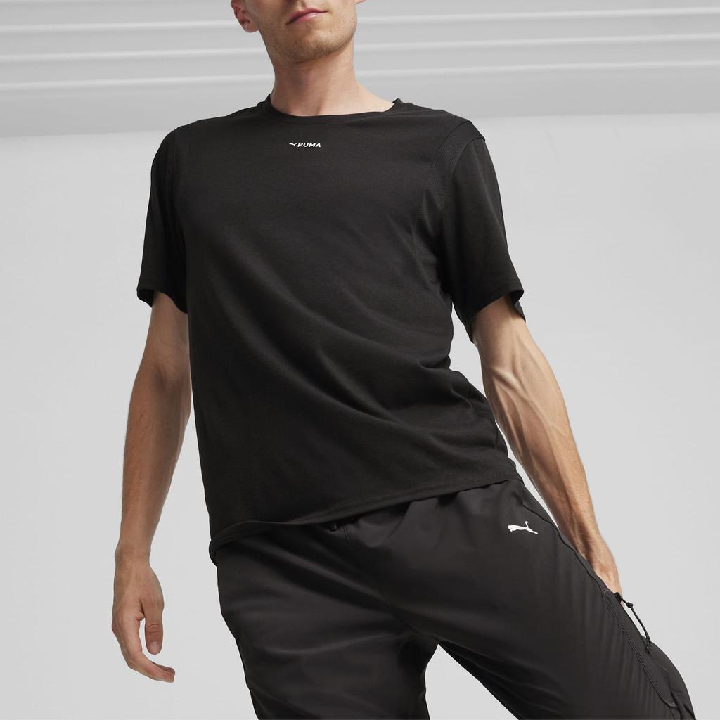 Puma Letter Logo Design Pullover Round Neck Short Sleeve T-Shirt Men T-Shirts Black 524924-01