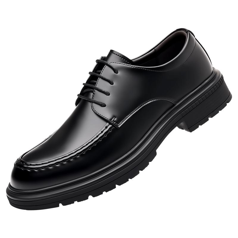 

Модные черные кожаные туфли на толстой подошве для мужчин, мокасины, роскошные брендовые деловые туфли на шнуровке, туфли для вождения без застежек 44 чёрный