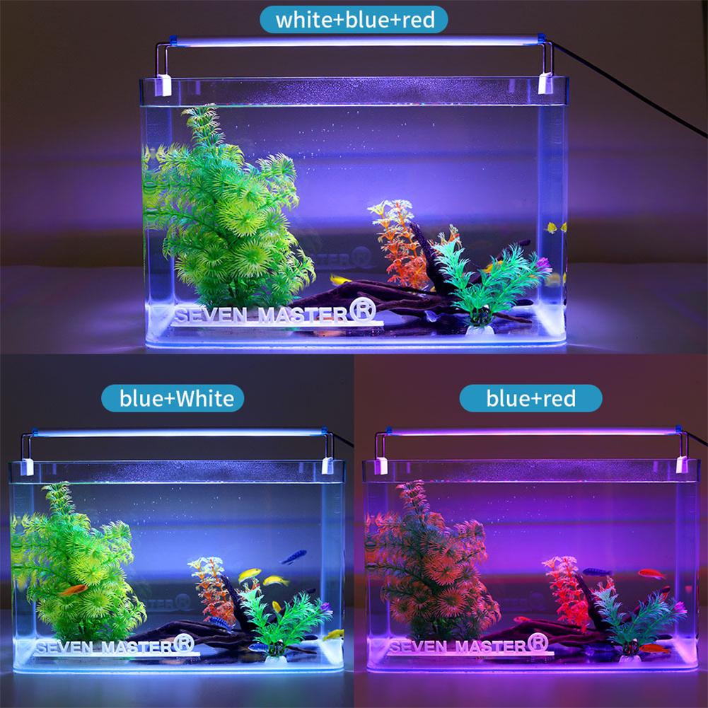 EU Aquarium Light Bar LED Fish Tank Slim Clip Landscaping Plant Grow Lamp Ultra-thin 3 Color Adjustable Tank Accessories