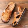 The First Layer of Cowhide Bag Head Sandals, Men's New Genuine Leather Summer Beach Shoes, Soft Soles, Beef Tendon Soles, and Father's Cool Slippers F