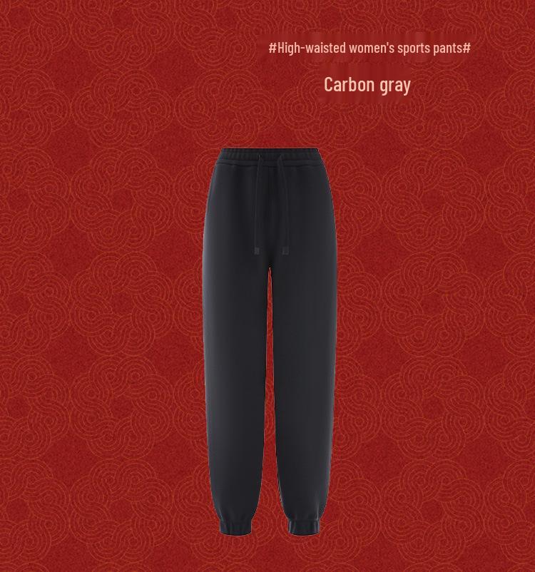 Dámské větruodolné tepláky s vysokým pasem: Útulné a teplé podzimní/zimní volné ležérní kalhoty.