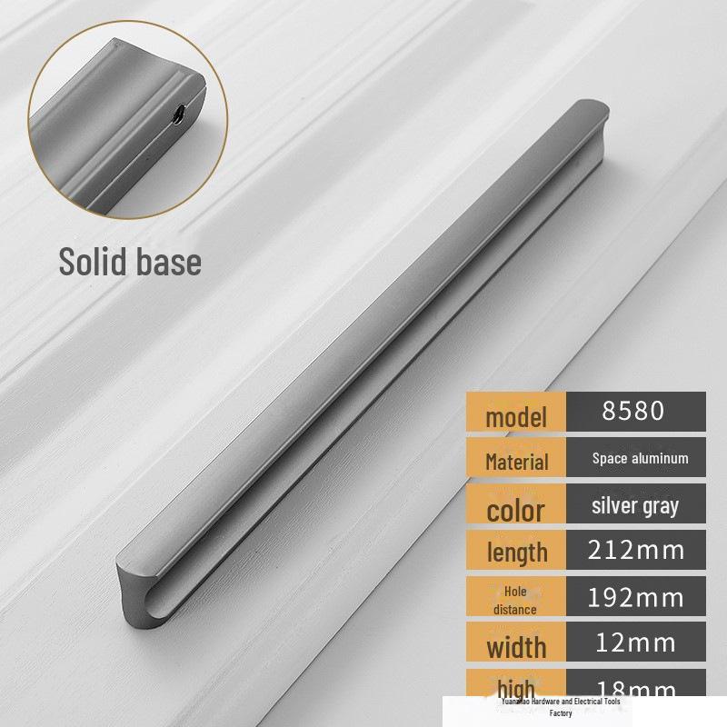 Černá a šedá moderní luxusní úchytka zásuvky skříňky