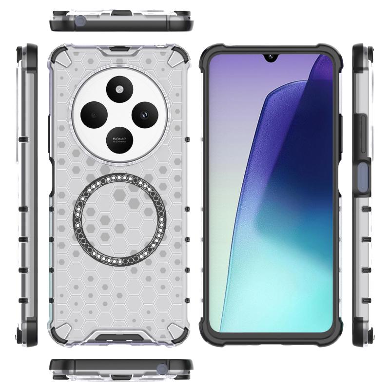 For Xiaomi Redmi 14c Magnetic Ring Back Cover Phone Case Magsafe Ring Wireless Charge Lens Protect Shockproof Coverage Cases