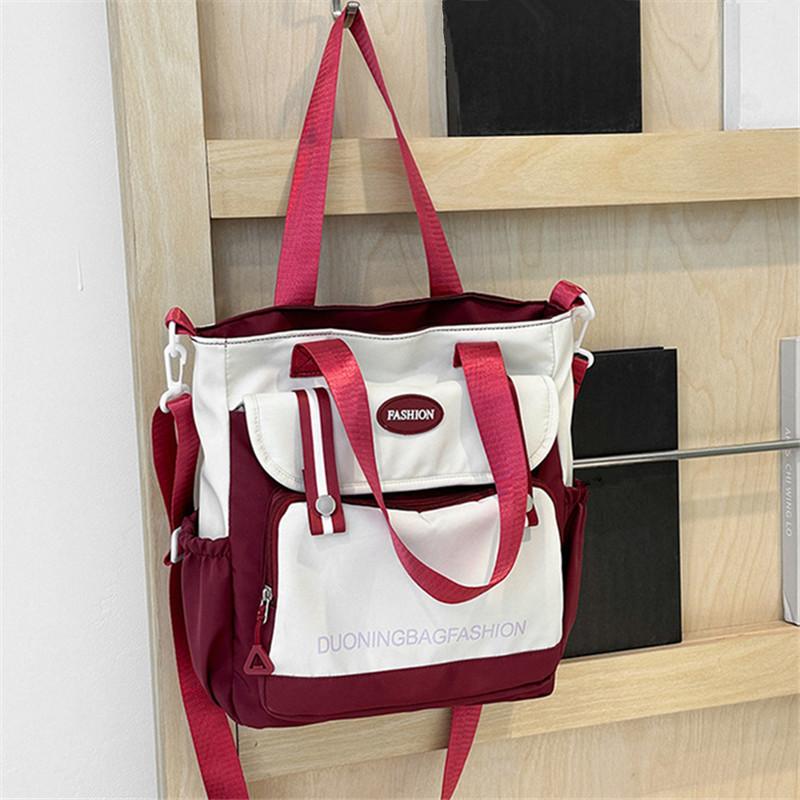 Harajuku College Canvas Bag, Japanese Style Large Capacity Single Shoulder Bag, Women'S Simple Handbag, Carry Books To Class