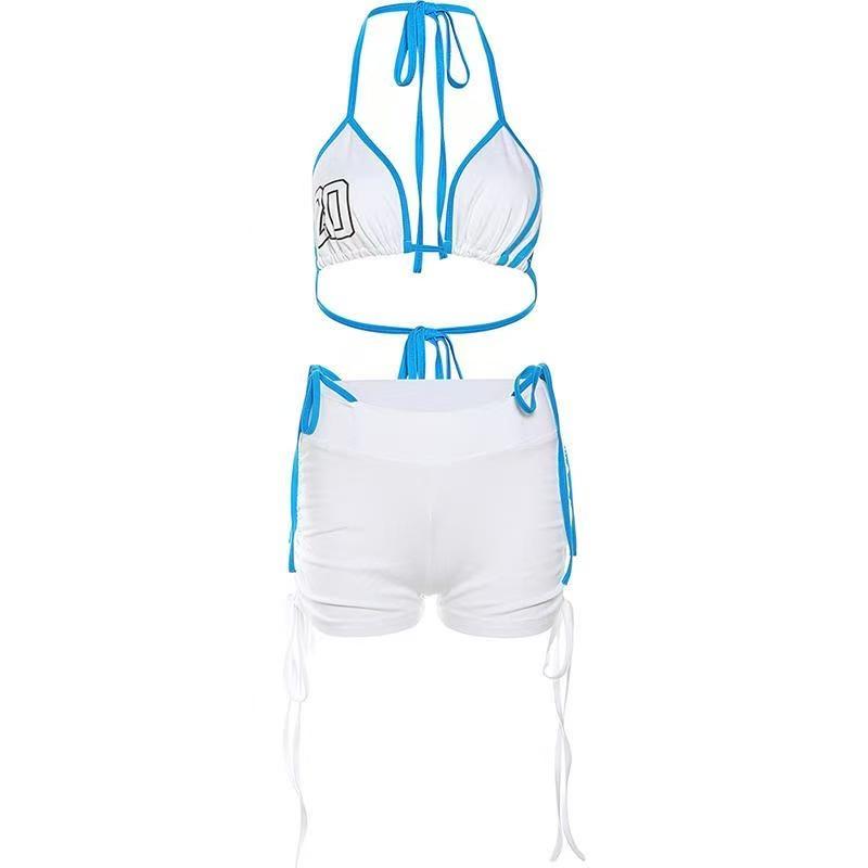 Asian Style Sexy Hot Girl Thong Bikini Split Swimsuit Three-Piece Set