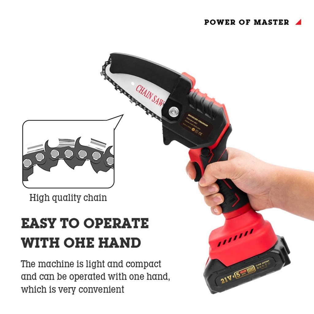 4 Inch Removable Mini Pruning Electric Chainsaw With Lithium Battery Cordless Chain Saw Garden Woodworking Tools