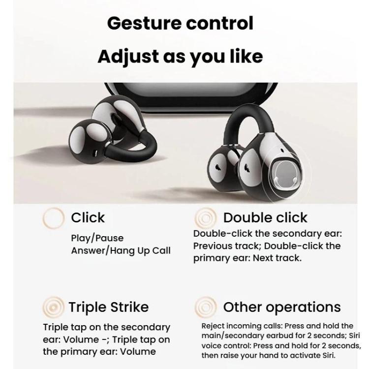 X62 150 Languages AI Translation Earphones Clip-On Digital Display Smart Bluetooth Earphones