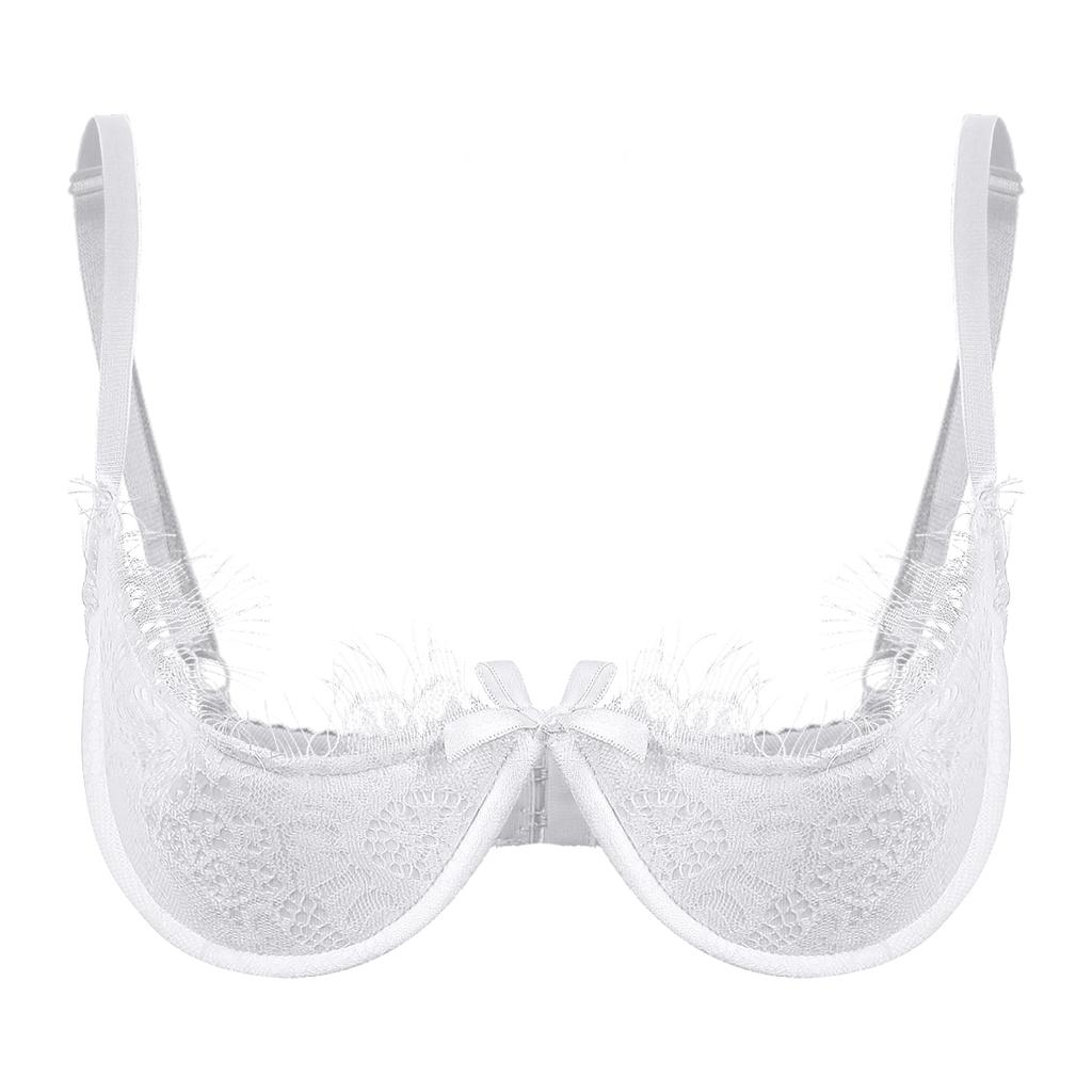 Sutiã push up sexy feminino com armação, sutiã acolchoado com acabamento em renda balconette bralett