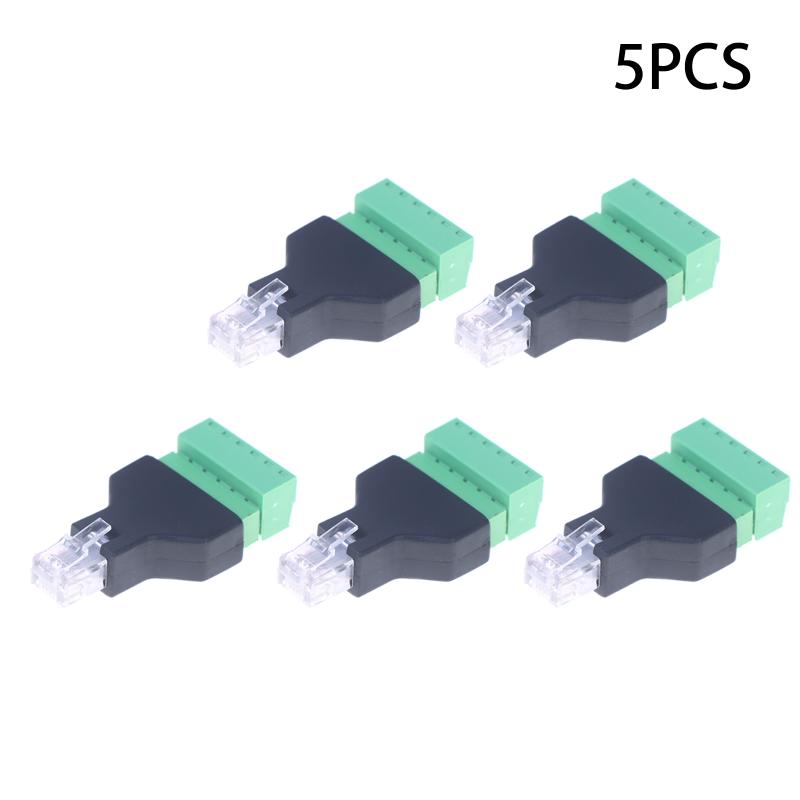 

1 шт. Разъем-адаптер для видеонаблюдения Ethernet Штекер к винтовой клеммной колодке 6 контактов с клеммной вилкой Сплиттер RJ12 6P6C 5pcs