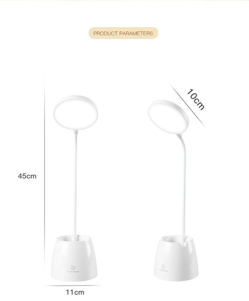 D2 Desk Table Lamp Led USB Touch Night Light Stepless Dimming Light Eye Protection Learning Multi-Function Bracket Pen Holder