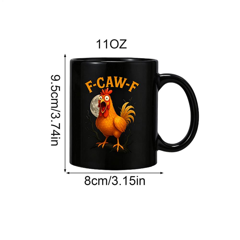 Chicken Style Mug Ceramic Hot Coffee Cup F-Caw-F Chicken Pattern Mug Ceramic Farmhouse Themed Coffee Mug Animal Tea Cup