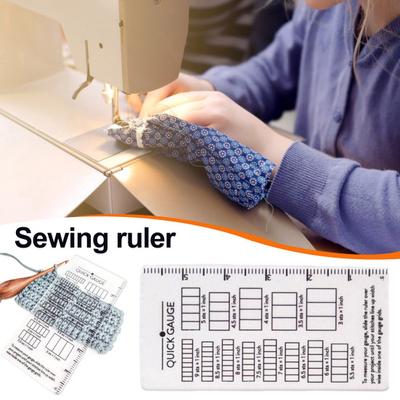 Régua de Medição Rápida Sem Contagem Necessária Medidor de Pontos Transparente Ferramenta de Medição de Pontos com Grade de Escala em Polegadas para Projetos de Costura Crochê