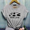 Funny Panda MAYBE LATER Graphic Printed T-shirt for Both Women Personalized Creative Panda Shirt Cute Panda T-shirt Tops