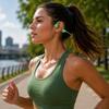 Bluetooth 5.2 Knochenschall-Kopfhörer Grün – Freiliegende Ohrhörer für Musik und Anrufe, Sportdesign