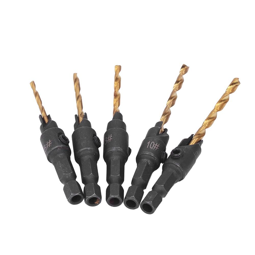 1/4 Inch Hex Shank Counter Bit Set Power Drill Accessories For Plastic Metal Woodworking