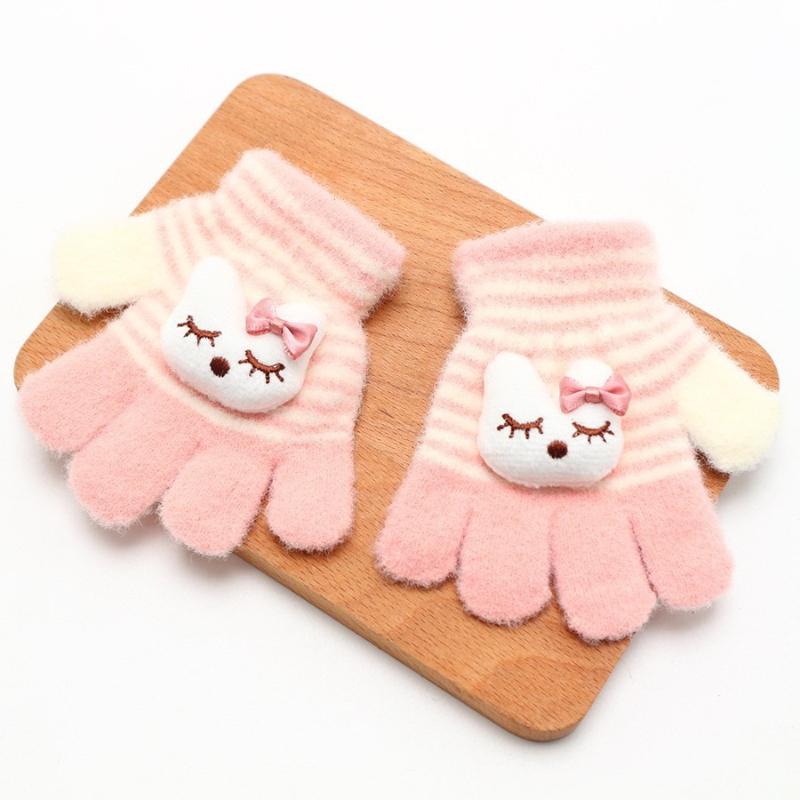 Căldură de Toamnă și Iarnă și Mănuși Drăguțe pentru Copii cu Desene Animate cu Arătatul cu Degetul Antigel