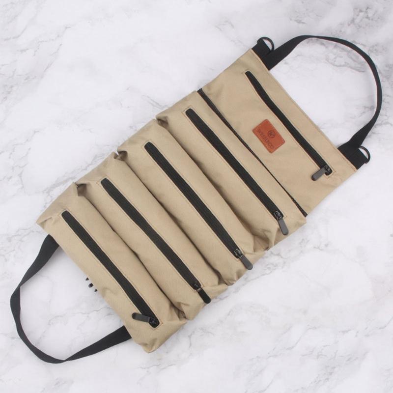Roll Up Tool Bags Multi-Purpose Tool Bag Tool Organiser with 5 Pockets Emergency Tool Bag in Car Motorcycle for Storing