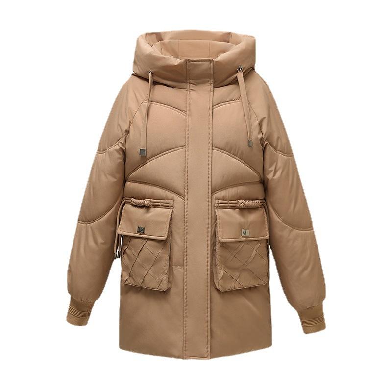 Winter thickened medium and long cotton-padded clothes women's new loose large size hooded cotton-padded jackets foreign style fashion cotton-padded