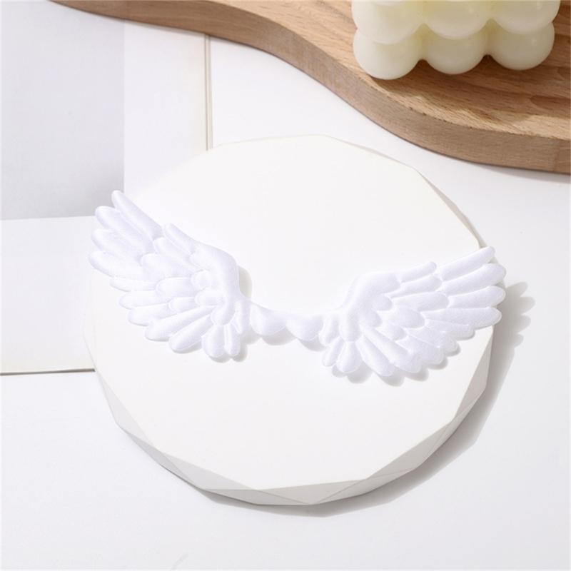 10Pcs Fabric Wing Charm Embossed Fabric Wing Appliques For Handmade Art Craft Home Decoration Clothing Sewing Craft