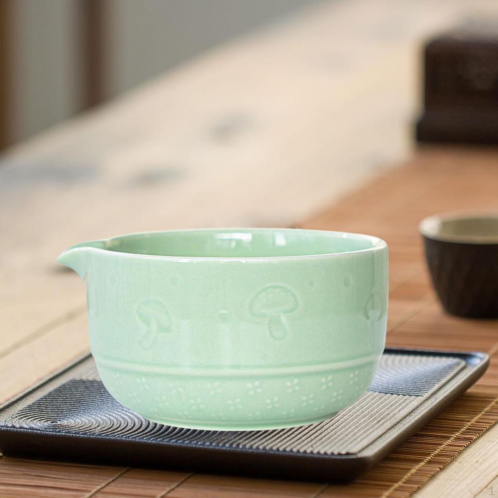 Ceramiczna Japońska Miseczka Matcha Chawan z Dzióbkiem do Nalewania Tradycyjna Ceremonia Herbaciana