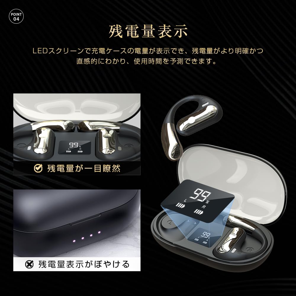 SLuB Wireless Air Conduction Bluetooth Separate Left and Right Stable Fit for Waterproof and HiFi Sound Compatible with Headset, Earphones, 5.3,