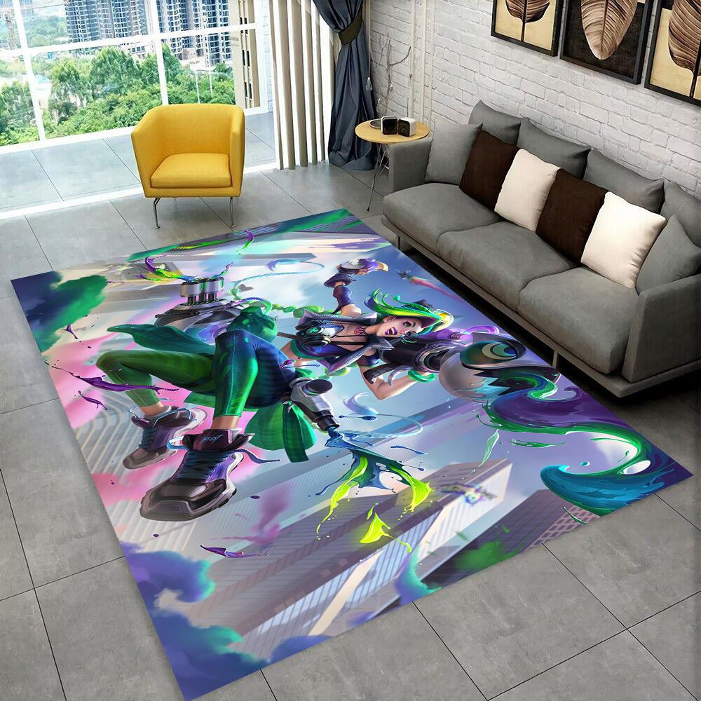 3D LOL League of Legends Jinx Game Gift Carpet Rug for Living Room Bedroom Home Sofa Decoration,kids Play Non-slip Floor Mat