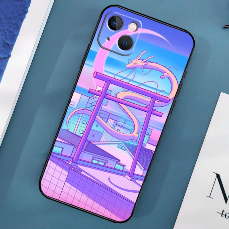 Pastel Japan Kyoto City Case For iPhone 15 14 13 12 11 Pro Max X XS Max XR 7 8 Plus SE 2020 2022 Bumper Case Cover