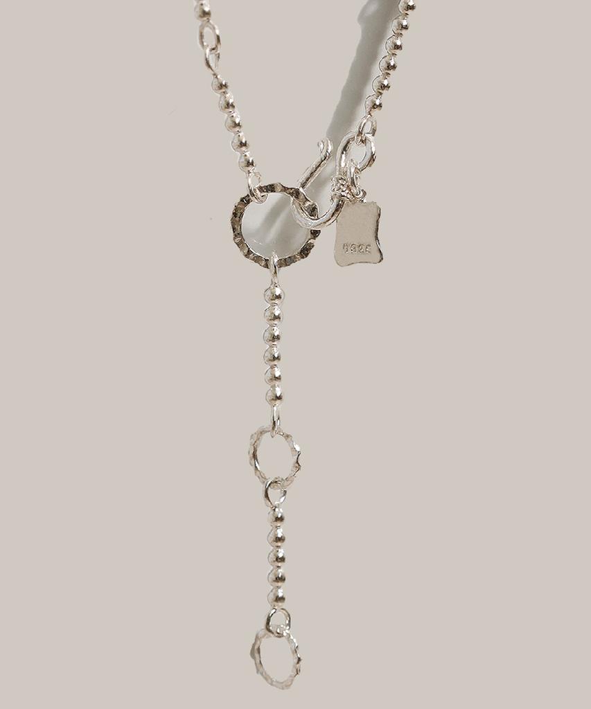 Jnui Wave Circle Necklace Silver 44Cm