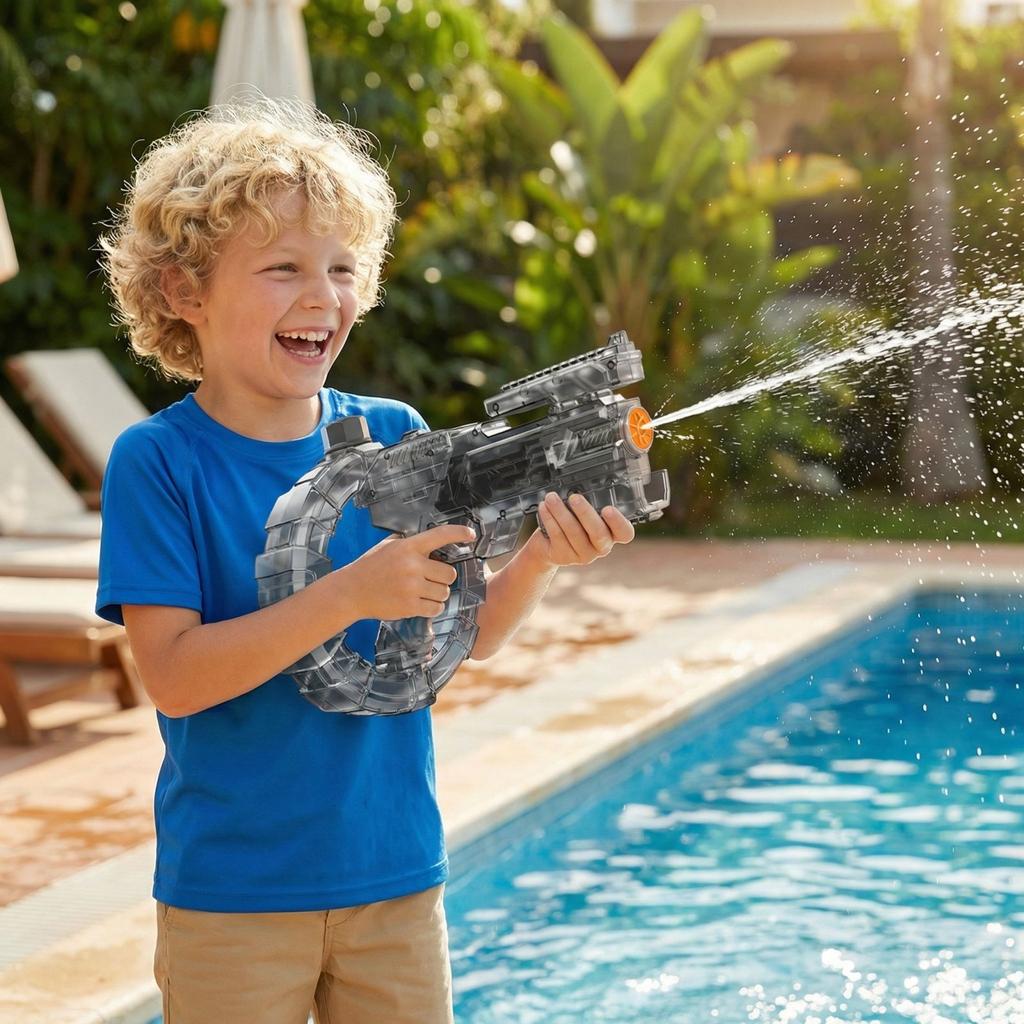 Electric Water Gun Automatic Rechargeable Water Blaster with High Capacity Tank for Outdoor Activities and Summer Games