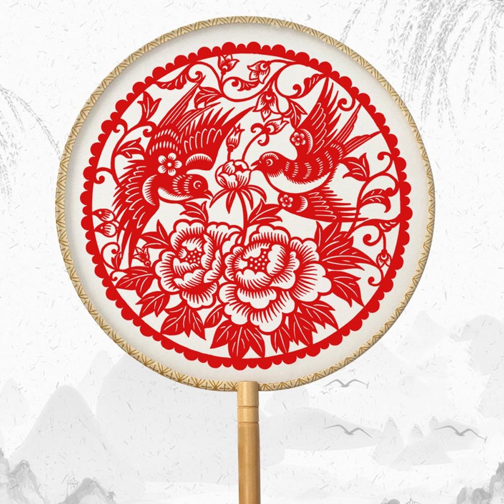 Vintage Round Hand Fan Artistic Silk Handheld Fans Decorative Fan Classical Fan  Photography Props
