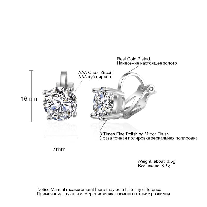 Trendy Runde Kobberklipsøredobber med Kubisk Zirkonia for Kvinner Gullfarget Krystall Metall Øredobb Fest Bryllup Daglig Zirkon