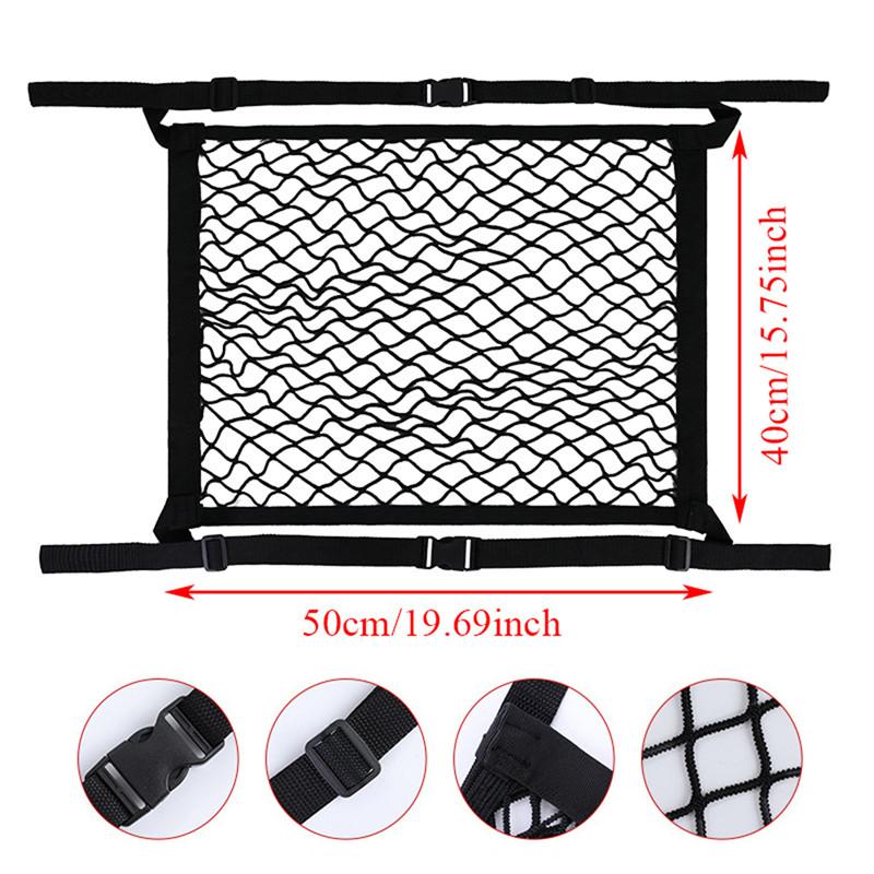 Single Layer Car Trunk Elastic Passenger Mesh Pocket Auto Interior Cargo Storage Net Bag