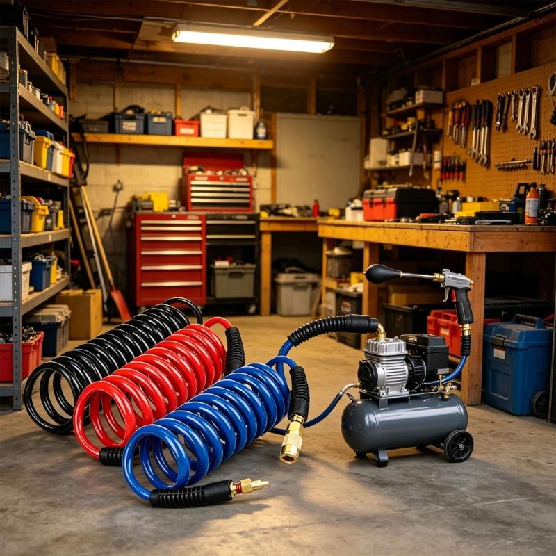 1.0 MPa 2 Mm Air Compressor Hose with PU Coiled Body for Repair Work, Inflation Service, Workshop Storage and Daily Garage Service