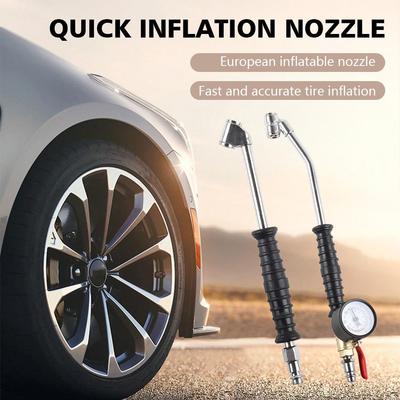 Car Tire Air Pump Air Nozzle Auto Tire High Pressure Air Pump Nozzle For Bicycle Car Inflatable Quick Inflation Nozzle Dual-Head