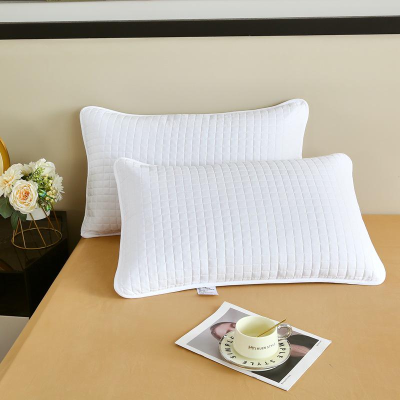 Cross-Stitch Quilted Cotton Pillowcase: Anti-Oil, Dirt-Blocking, Anti-Mite Protective Cover 30x50 cm белый
