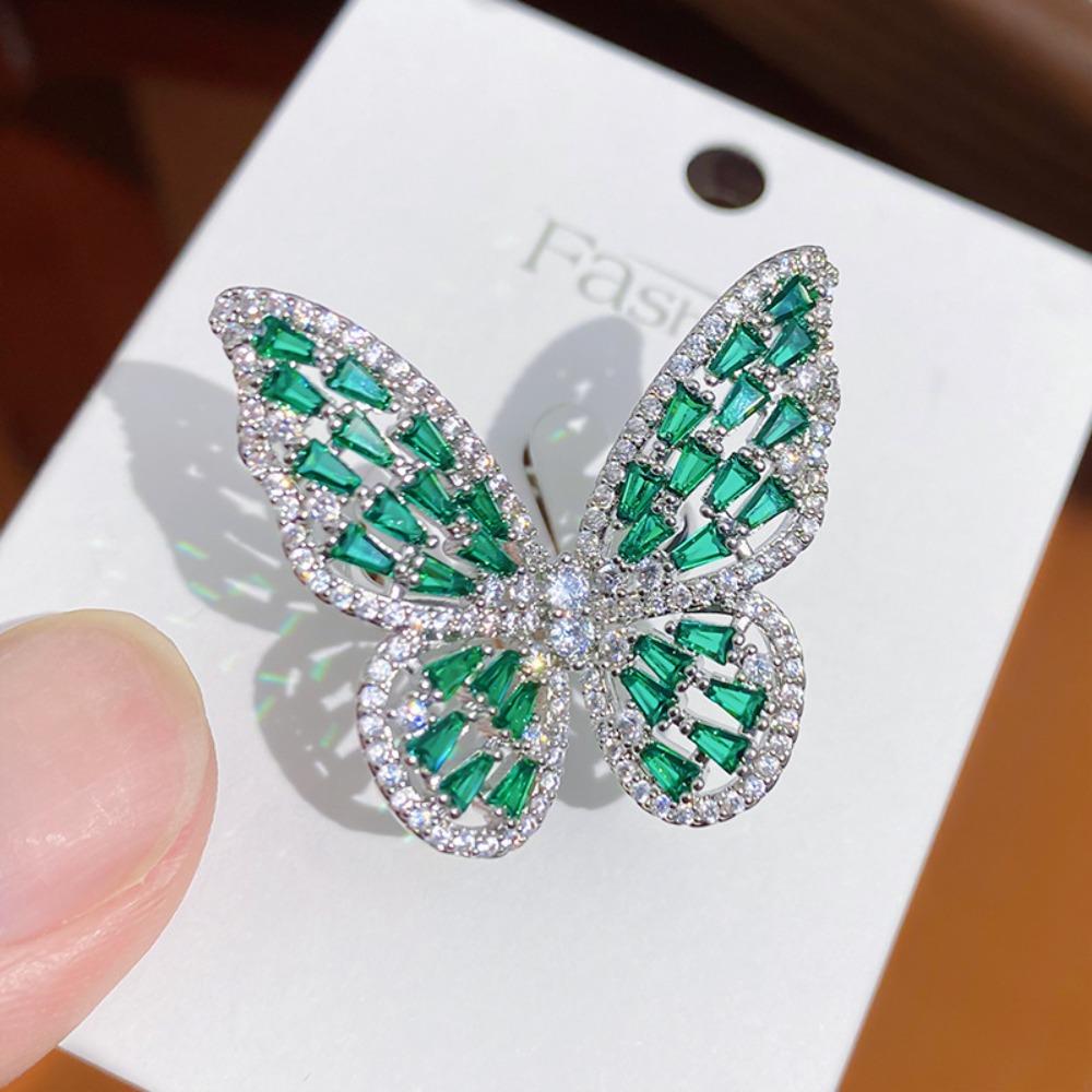 Forest Style Dreamlike Butterfly Ring Shiny Opening Ring Butterfly Engagement Rings  Women Men