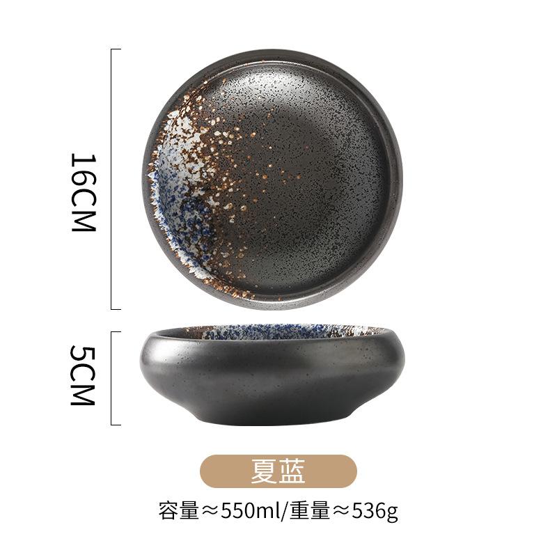 Japanische schwarze Keramikschale Sushi Sashimi Schale Neues chinesisches Geschirr Kommerzielle Nutzung