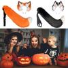 Halloween Foxes Ear Headpiece With Plush Tail Accessory Soft Furry Plush Costume Accessory For Family Parties