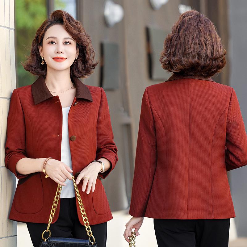 Women's Fashionable Spring & Autumn Cardigan - Short Style for Middle-Aged & Elderly Women
