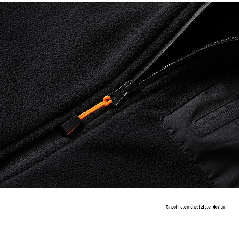 2025 Men's Windproof Fleece Jacket, Thickened Stand Collar, Warm Lining, Customizable and Available for Group Purchase